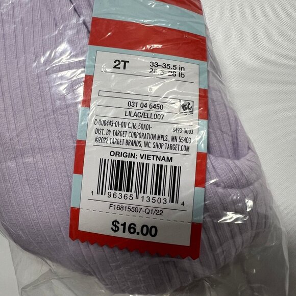 Cat & Jack Toddler Girls' Solid Rib Short Sleeve Jumpsuit Purple 2T - Picture 4 of 4